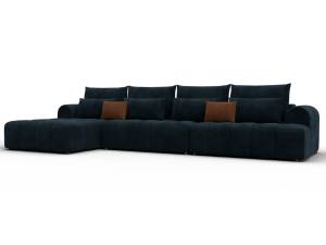 Диван угловой Лига Диванов Лига-139 138146L Laim 21 Графит/ Laim 14 Терракотовый