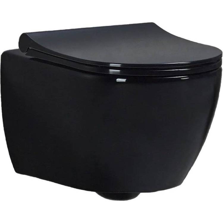 Унитаз подвесной beWash Bogen 88303206 с крышкой-сиденьем микролифт, черный глянцевый