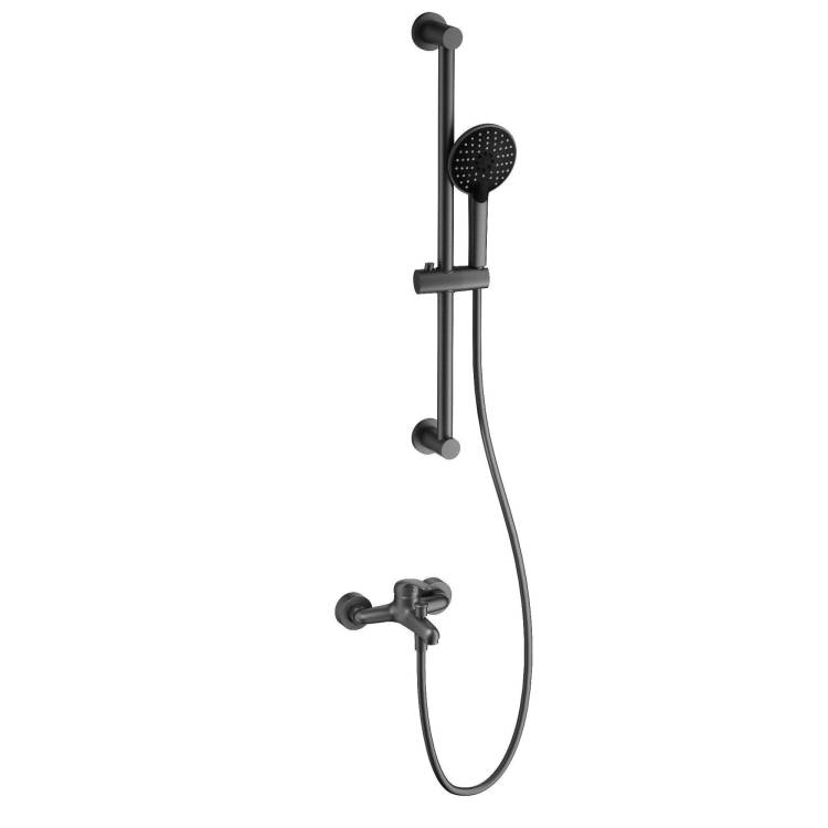 Смеситель для ванны Wonzon & Woghand WW-4560-BGG с душевым гарнитуром, темный графит