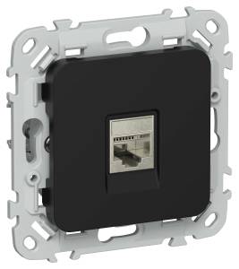 Розетка компьютерная RJ45 IEK Flite FI-K11-1-K02 черный