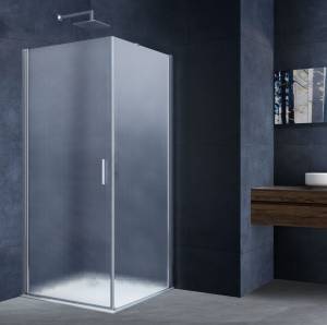 Душевой уголок Vincea Alpha VSR-3ALP9090MT профиль хром, стекло текстурное, 90x90x195
