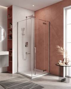 Душевой уголок Cezares LINER-A-1-90-C-Cr-R профиль хром, стекло прозрачное, 90x90x195