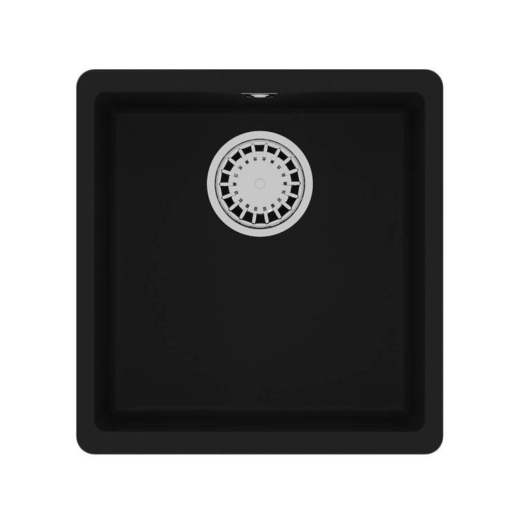 Кухонная мойка Lemark SINARA 400-U 9910061 подстольного монтажа из кварцгранита антрацит