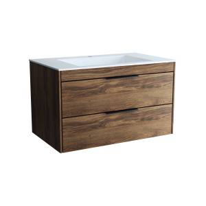 Тумба с раковиной Vincea Chiara 2D 800 2 выкатных ящика, C.Oak, раковина белая