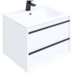 Тумба с раковиной Aquanet Lino 60 белый матовый