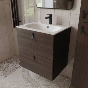 Тумба с раковиной Terminus Kontur KON10602200001O венге, графит, 60x62