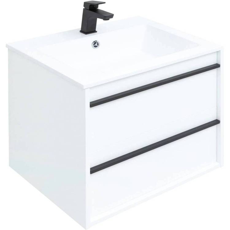 Тумба с раковиной Aquanet Lino 60 белый матовый