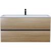 Тумба с раковиной Uperwood Barsa 293020544 подвесная, черная, дуб сонома, 100 см