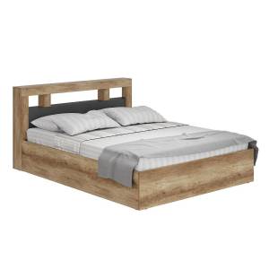 Кровать БТС МЕБЕЛЬ Прима Н130149 дуб каньон, графит, с настилом 160x200