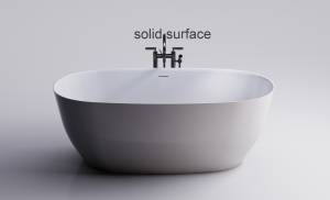 Ванна из искусственного камня Астра-Форм Атрия 160x75 Solid Surface, с интегрированным переливом, белая матовая