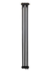 Стальной трубчатый радиатор отопления Arbonia 3180V 4 секции, нижнее подключение, с вентилем, черный матовый