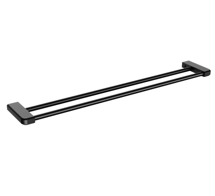 Полотенцедержатель Wonzon & Woghand WW-V3102-MB двойной, черный матовый