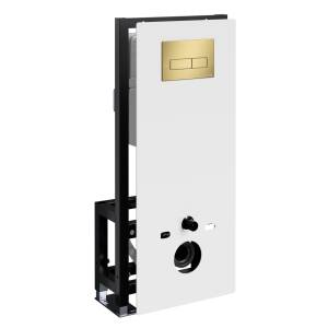 Система инсталляции для унитазов Wasserkraft Glan 66TLT.010.ME.WH.MG03 клавиша золото матовое