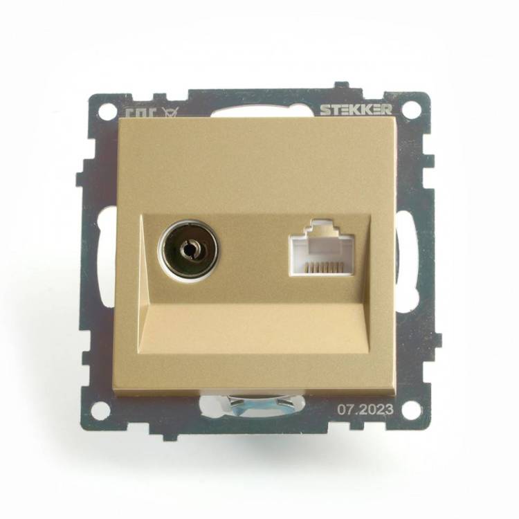 Розетка TV + компьютерная RJ-45 Stekker Катрин 49230
