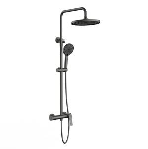 Душевая стойка Vincea Arco VSFS-4AR1GM с изливом, вороненая сталь