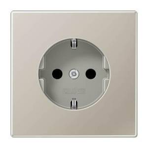 Розетка с заземлением безвинтовой зажим Jung LS 990 edelstahl ES1520