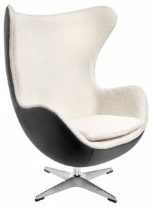 Кресло Bradex Home Egg Style Chair RF 0696 черный/белый/экокожа