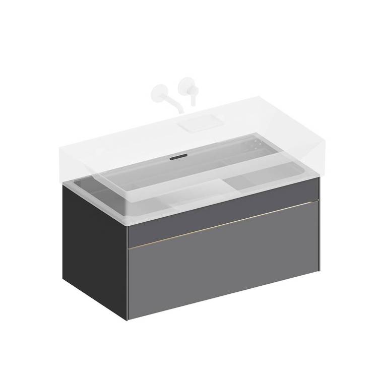 Тумба под раковину Kerama Marazzi Logica LOG.90.2\ST стальной серый, 90 см