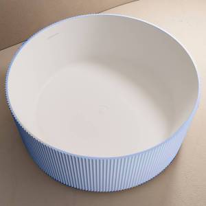 Ванна из искусственного камня Abber Stein AS9679Blau 150x150 голубая