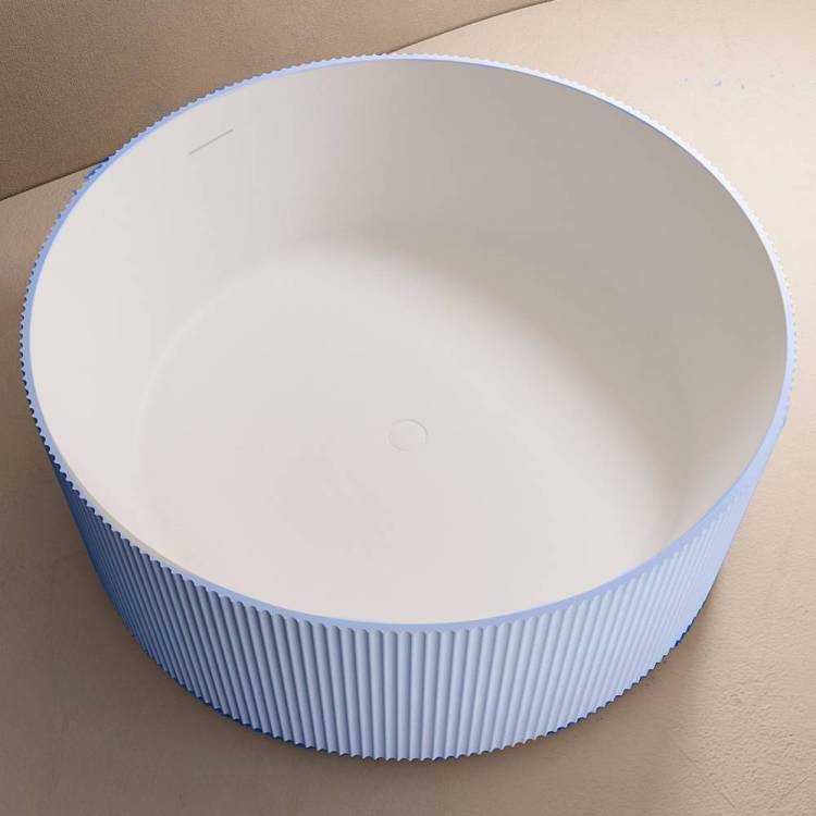 Ванна из искусственного камня Abber Stein AS9679Blau 150x150 голубая