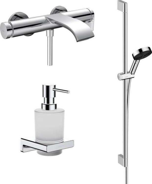 Душевой комплект Hansgrohe Vivenis Смеситель 75420000 + Душевой гарнитур 24170000 + Дозатор 41745000