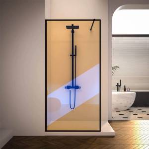 Душевая перегородка Veconi Korato KR81BC-80-09-C4 профиль черный матовый, стекло хамелеон, 80x200