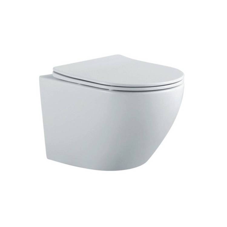 Унитаз подвесной Aquatek Европа AQ1901-MW безободковый, с крышкой-сиденьем микролифт