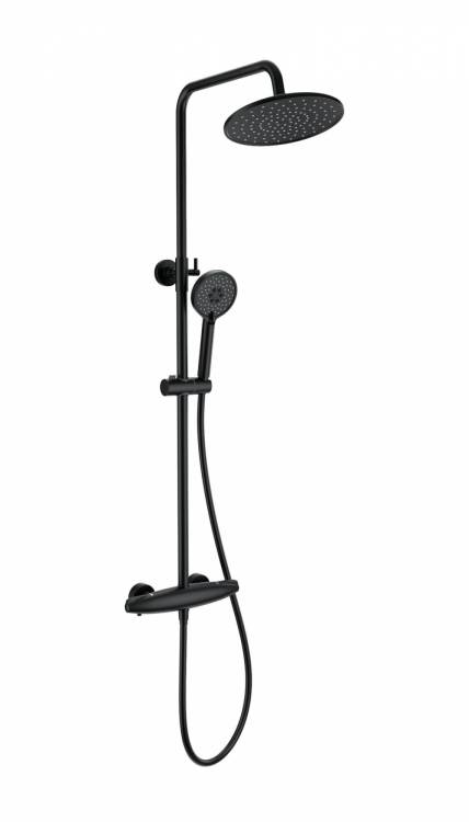 Душевая стойка Wonzon & Woghand WW-B3031-A-MB с термостатом, черный