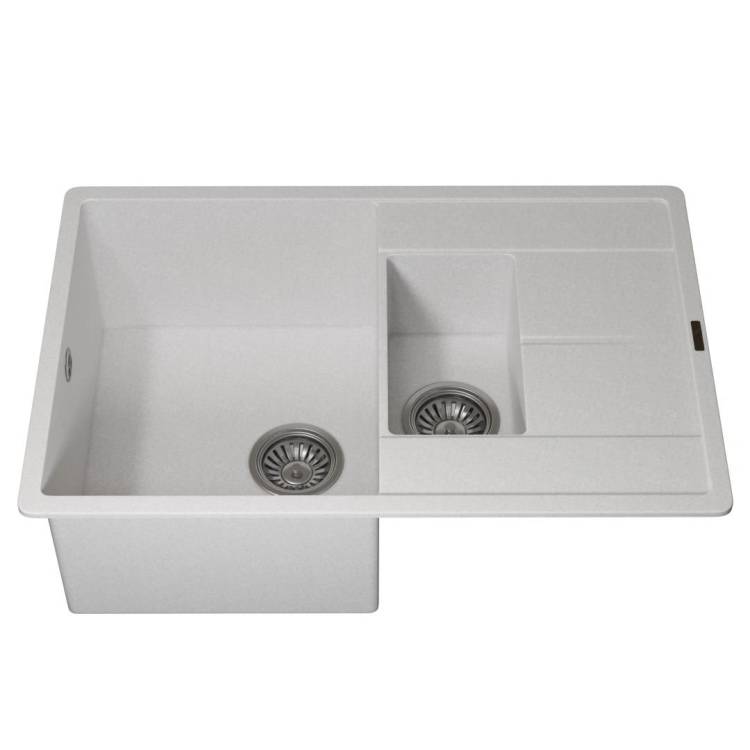 Мойка кухонная Uperwood Quartz UPD-05 3910202116 белая, 78x51