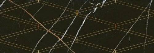 Декор Eletto Ceramica Black&Gold 588112001 Rombi 24.2x70