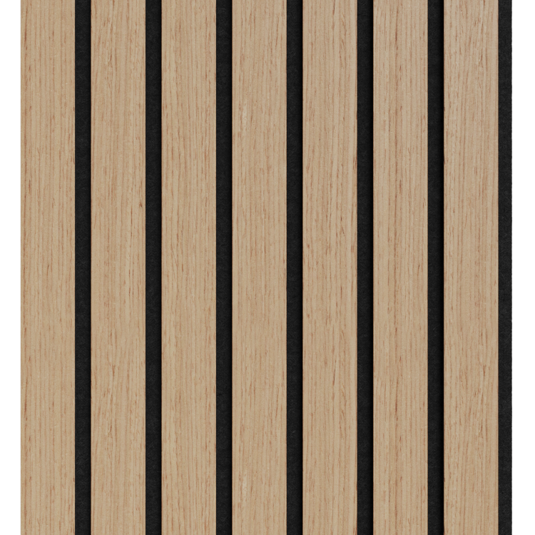 Акустические панели на черном войлоке Ликорн шпон дуб светлый 280x30x0.9