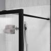 Душевая перегородка Vincea Walk-In VSW-1HP700FLB профиль черный матовый, стекло рифленое, 70x200 фото 2
