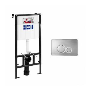 Система инсталляции для унитазов Bettoserb Sava Fix Slim SET40006465 клавиша хром глянец, хром матовый