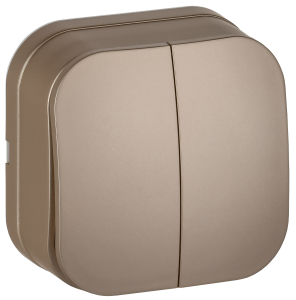 Выключатель 2-клавишный IEK Glory EVH20-K37M-10 шампань матовый