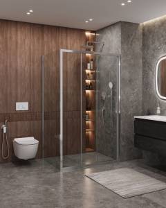 Душевой уголок Cezares MOLVENO-AHF-31-120/80-C-CR-IV профиль хром, стекло прозрачное, 120x80x195