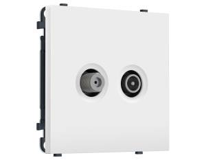 Комплект механизма TV розетки оконечной+SAT Ambrella Volt Sigma MS133310 белый матовый