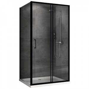 Душевой уголок Abber Schwarzer Diamant AG30120B5-S80B5 80x190x120, профиль Черный