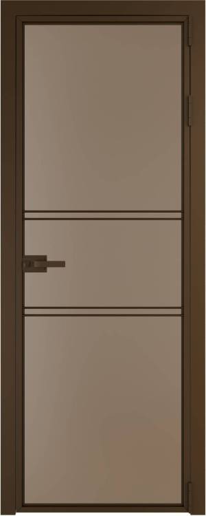 Межкомнатная дверь Profil Doors 2 AX цвет профиля Деорэ, стекло безопасное 6 мм монохром капучино 700x2000
