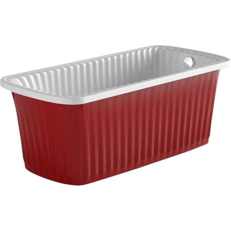 Ванна из искусственного камня Migliore Olivia 25452 174x80 слив-перелив хром, красная