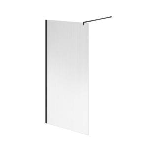 Душевая перегородка Kerama Marazzi Cristallo CT.100.WI.BLK.M с рифленым стеклом, профиль матовый черный, 100х210