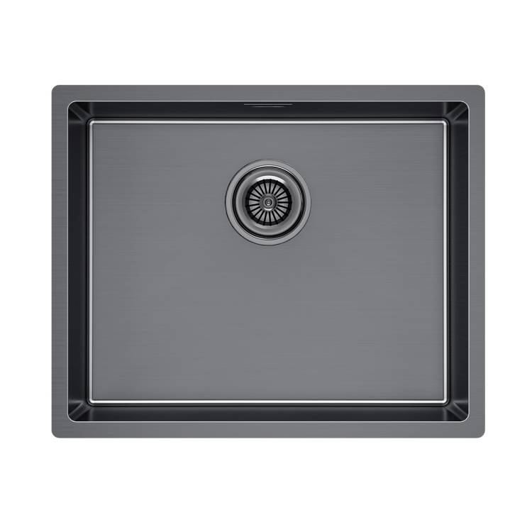 Мойка кухонная Paulmark Lassan 54 Uni LA54-GM Вороненая Сталь, 54x44