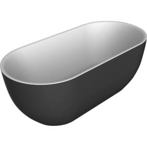 Акриловая ванна BelBagno BB70-1500-800-W/NM 150x80 белая глянцевая/черная матовая