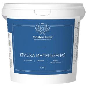 Краска интерьерная влагостойкая акриловая Master Good 1.2 кг