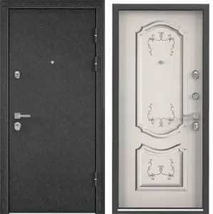 Входная стальная дверь Torex PROFESSOR-4+ 02 MP 10157 Черный шелк/Лиственница белая (арт. ПВХ Лиственница белая) 2000x880