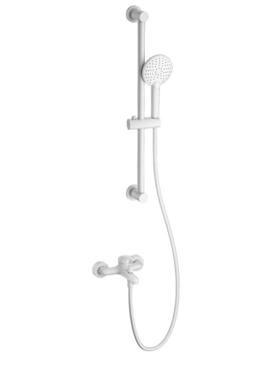 Смеситель для ванны Wonzon & Woghand WW-4560-MW с душевым гарнитуром, белый матовый