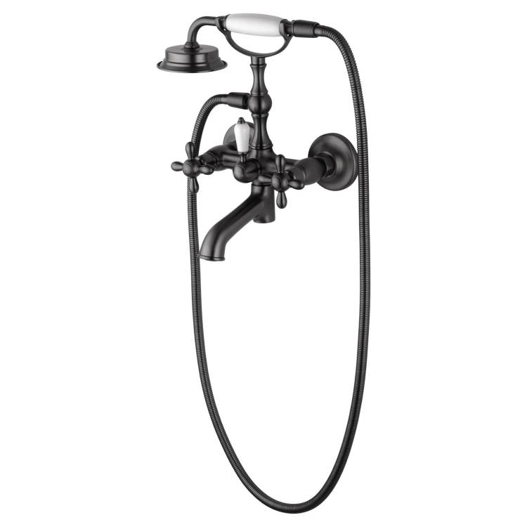Смеситель для ванны Wonzon & Woghand WW-88639020-BGM с душевым гарнитуром, темный графит