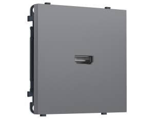 Комплект механизма розетки HDMI 2.1 Ambrella Volt Sigma MS874030 платиново-серый мягкое касание