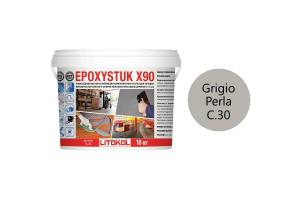 Затирка Litokol Epoxystuk X90 эпоксидная + клей С.30 Grigio Perla 10 кг