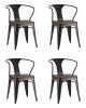 Набор из 4 стульев Stool Group Tolix Arm Wood YD-H440AR-W LG-01 X4 черный глянцевый, темное дерево
