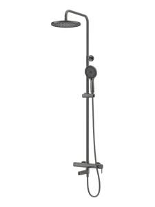 Душевая стойка BelBagno Delta DEL2.0-VSCM-GM с тропическим душем и поворотным изливом, оружейная сталь